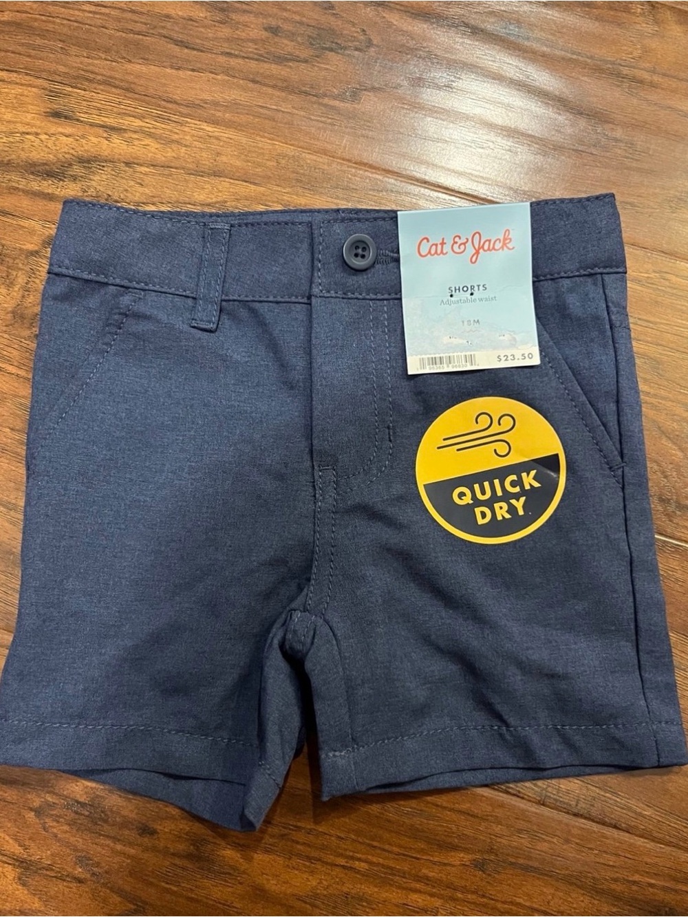 Cat & Jack Navy Quick-Dry Kids Shorts with Adjustable Waist